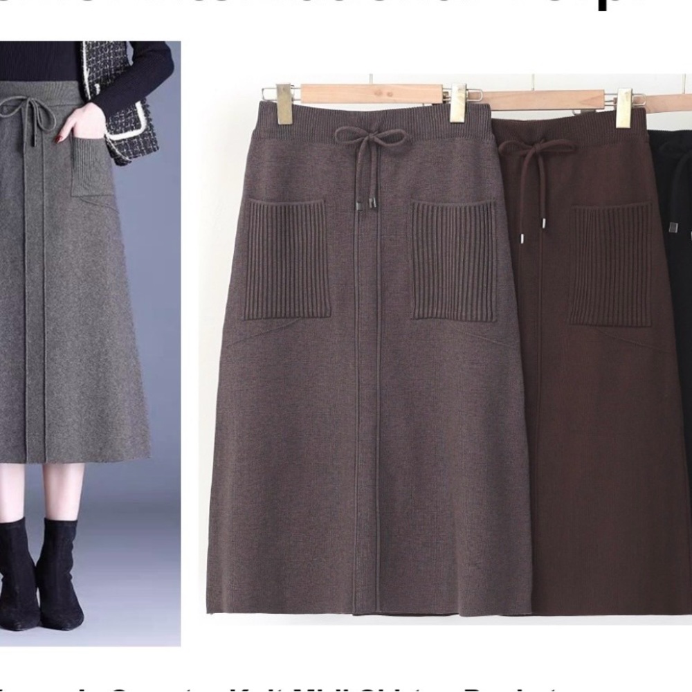 Elegant Women's Skirt in Gray and Brown
